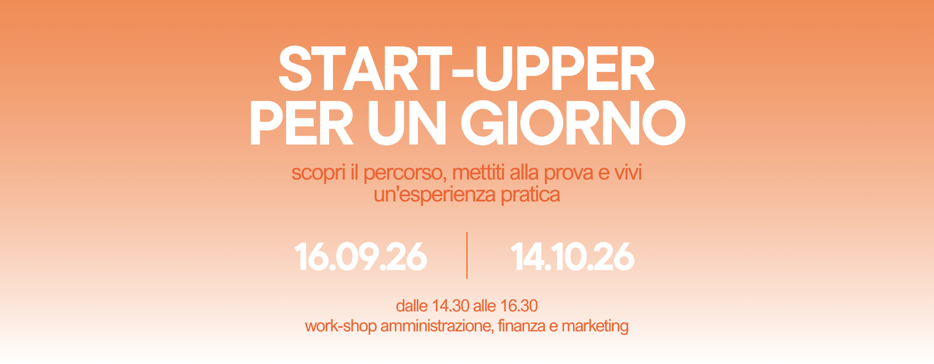 Grafica promozionale del laboratorio Start-upper per un giorno che si svolge presso l'Istituto Pascoli di Como